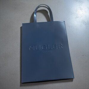 THIERRY MUGLER Blue Logo Signature Tote Bag NEW NWOT